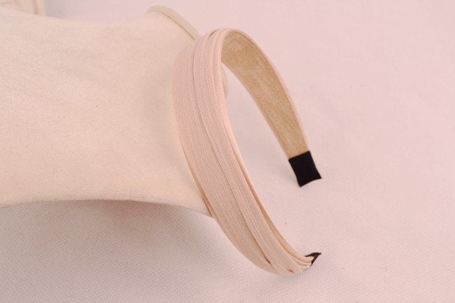 2.8cm wide satin & crinkle chiffon layered headband