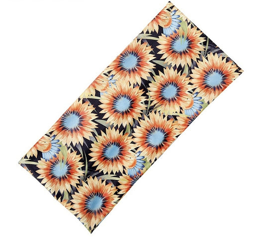 Sunflowers patterned extra-wide black loop hair band