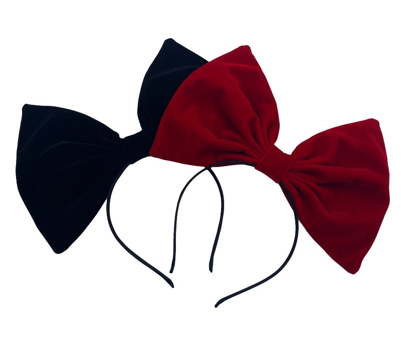 Velvet large bow headband