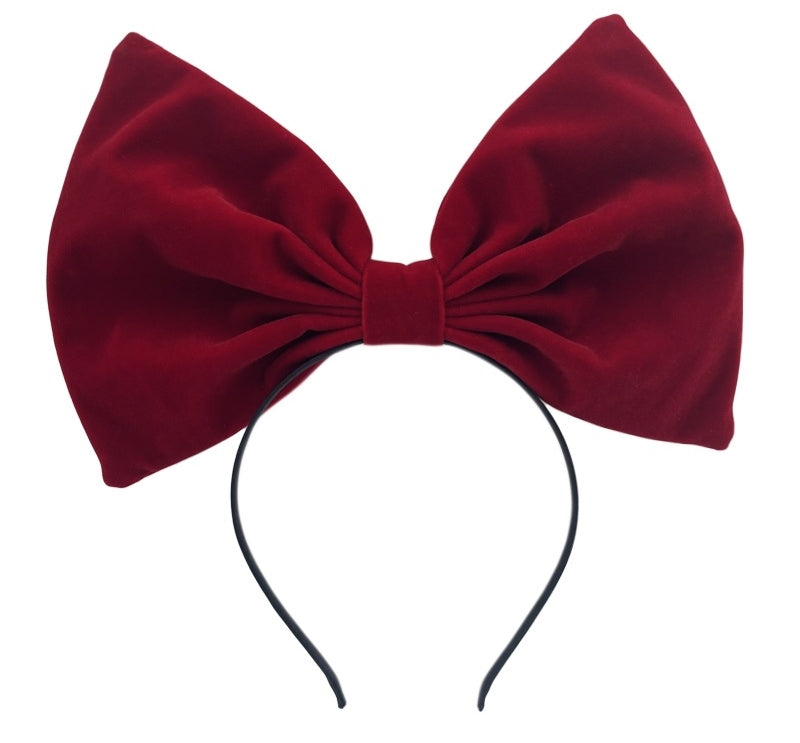Velvet large bow headband
