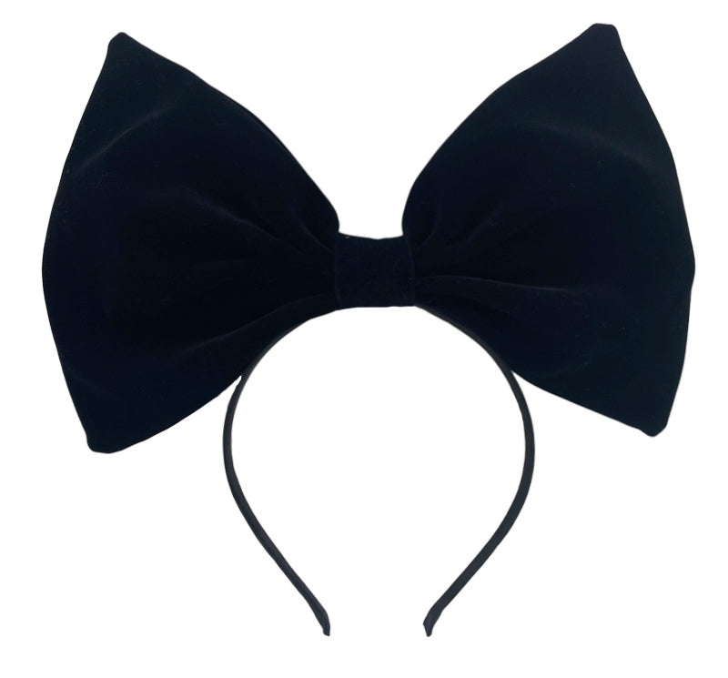 Velvet large bow headband
