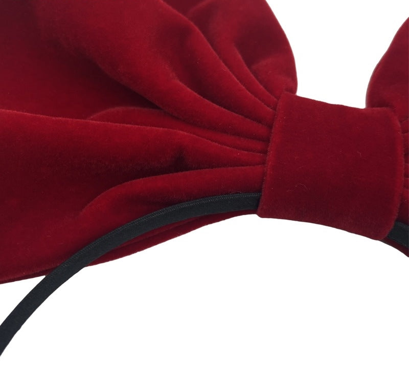 Velvet large bow headband