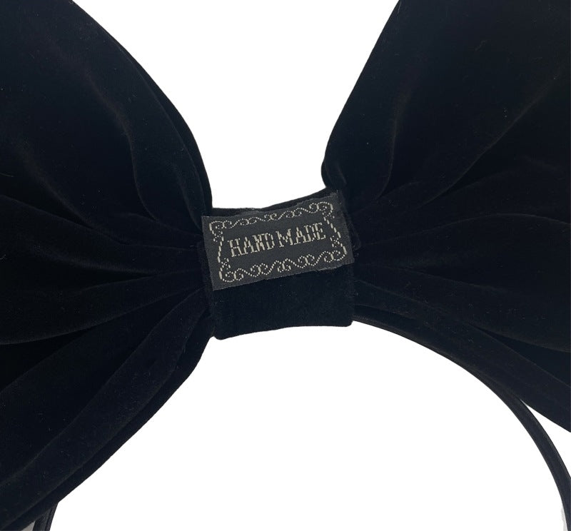 Velvet large bow headband