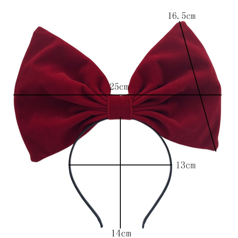 Velvet large bow headband