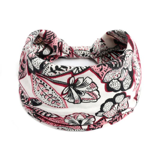 Coloured leaves print 2-way bandanna hair band