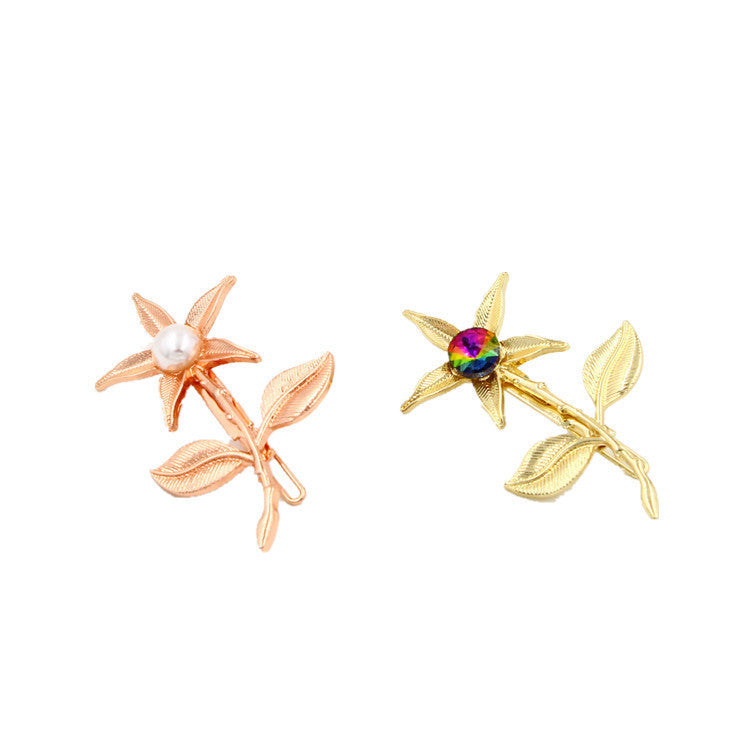 Flower branch hair slide