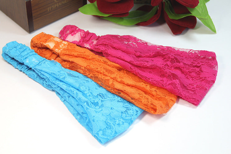 Floral lace bandanna headband