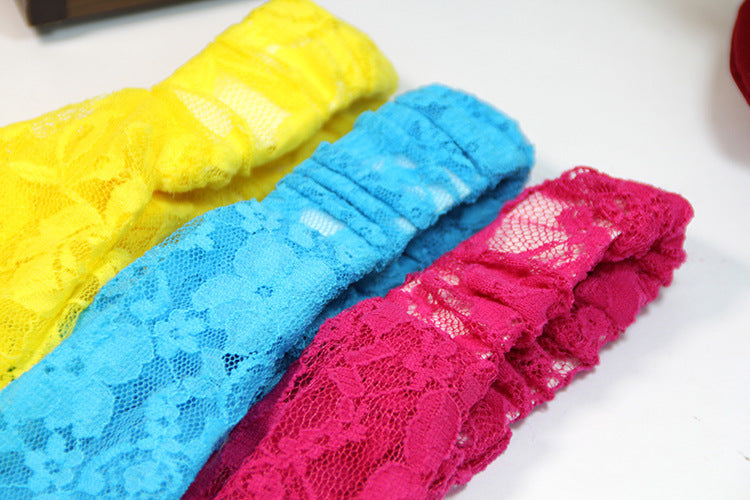 Floral lace bandanna headband