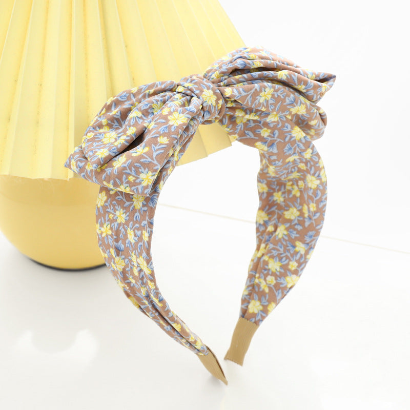 Country flowers chiffon headband with bow