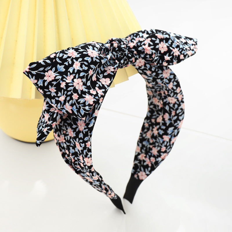 Country flowers chiffon headband with bow