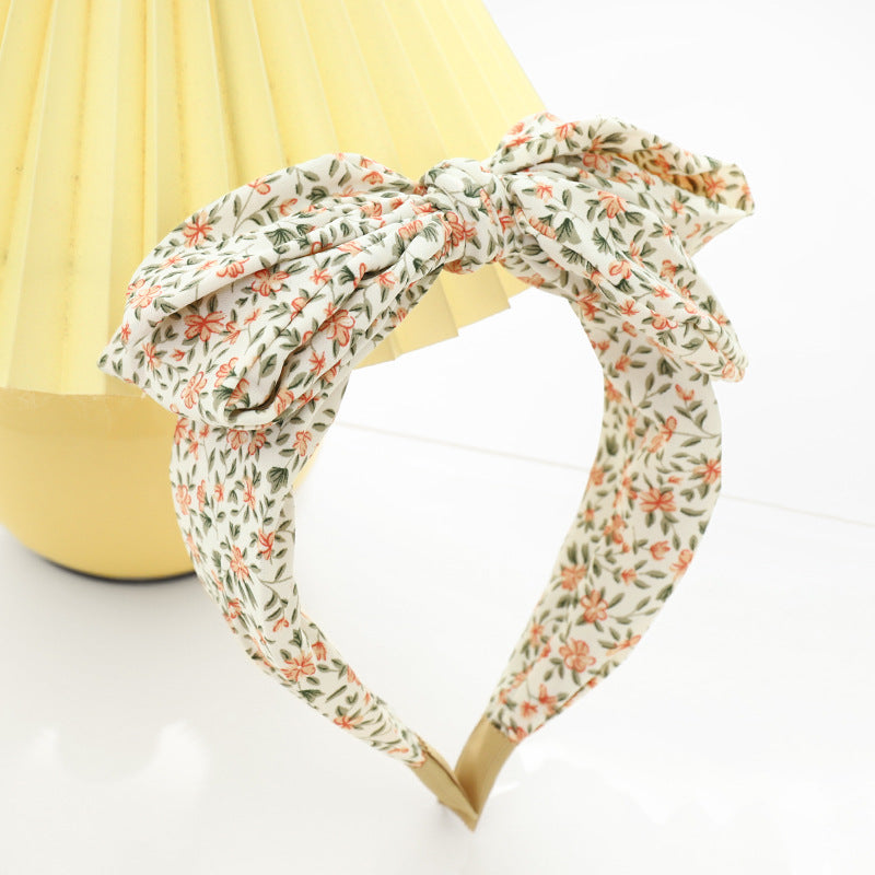Country flowers chiffon headband with bow