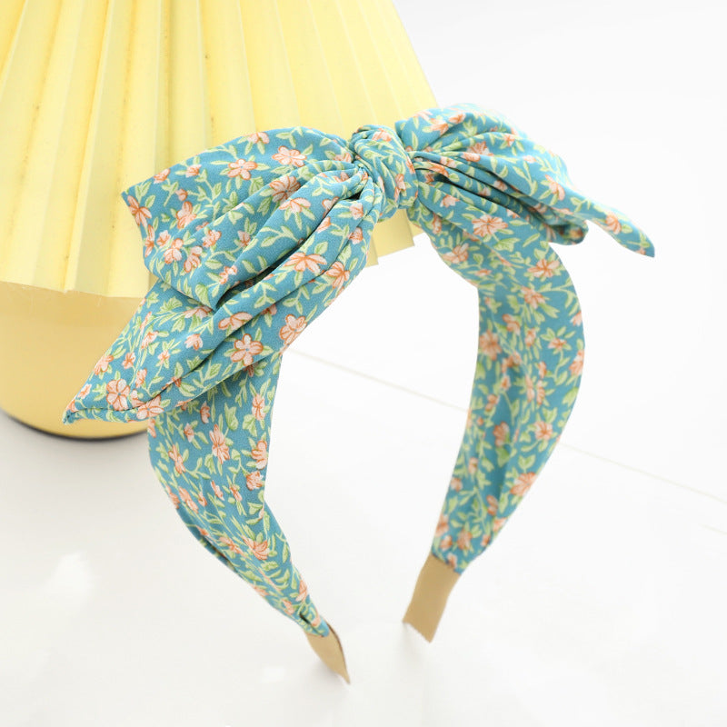 Country flowers chiffon headband with bow