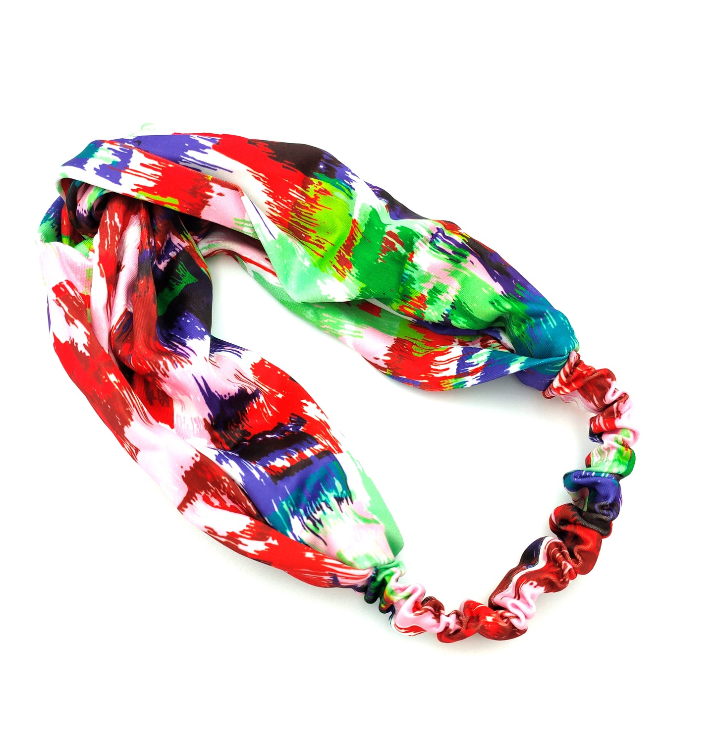 Smash paint print multicoloured thick elastic headband