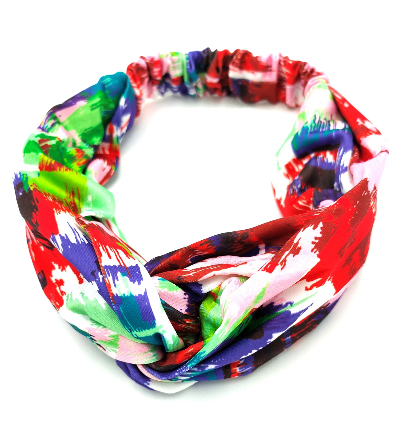 Smash paint print multicoloured thick elastic headband