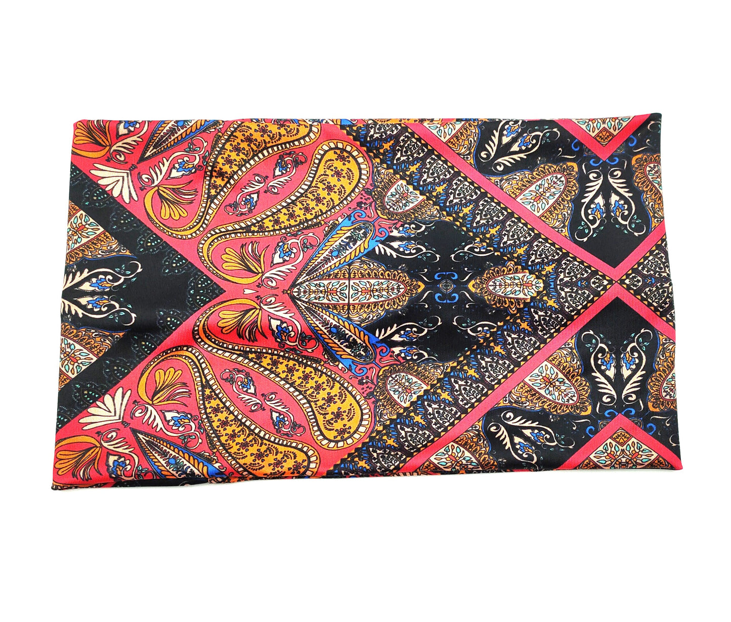 Ethnic style multicoloured print wide loop hair band