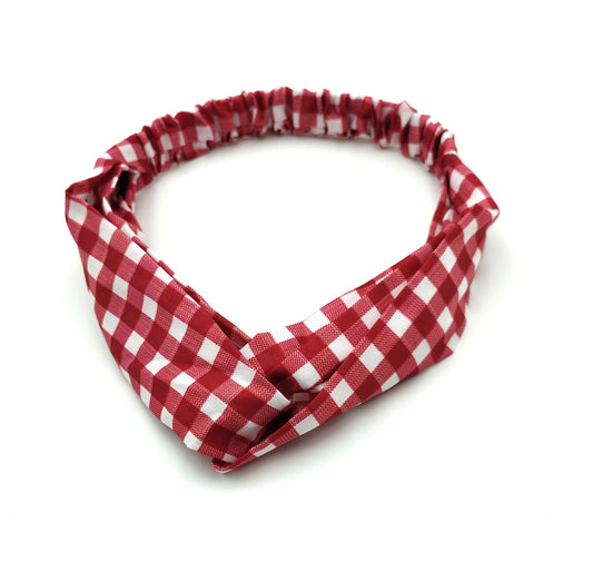 Checkered patterned elastic headband