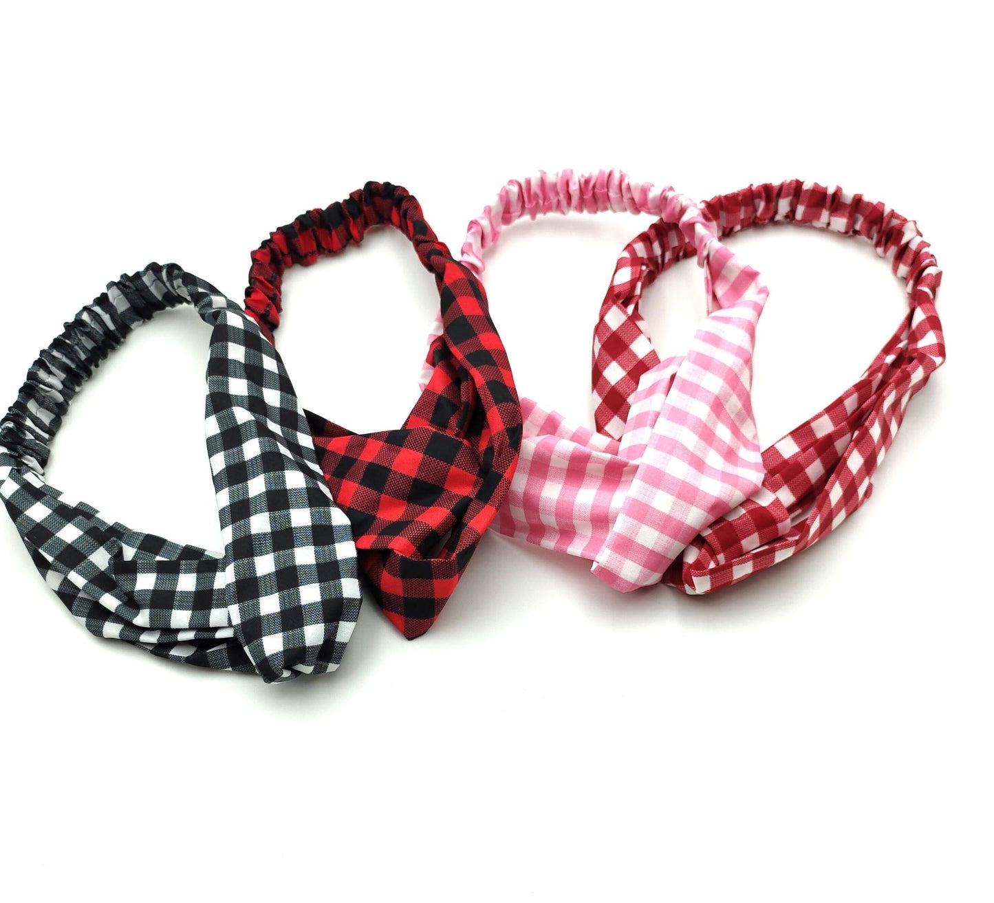 Checkered patterned elastic headband