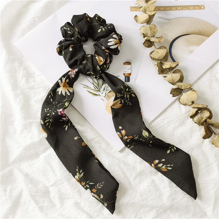 Floral chiffon scrunchies with scarf