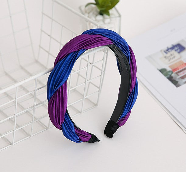 Mixed-colour twist braided headband