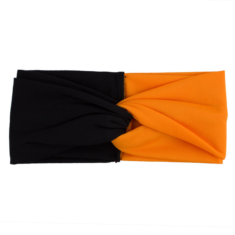 Stretchy mix-coloured turban headband