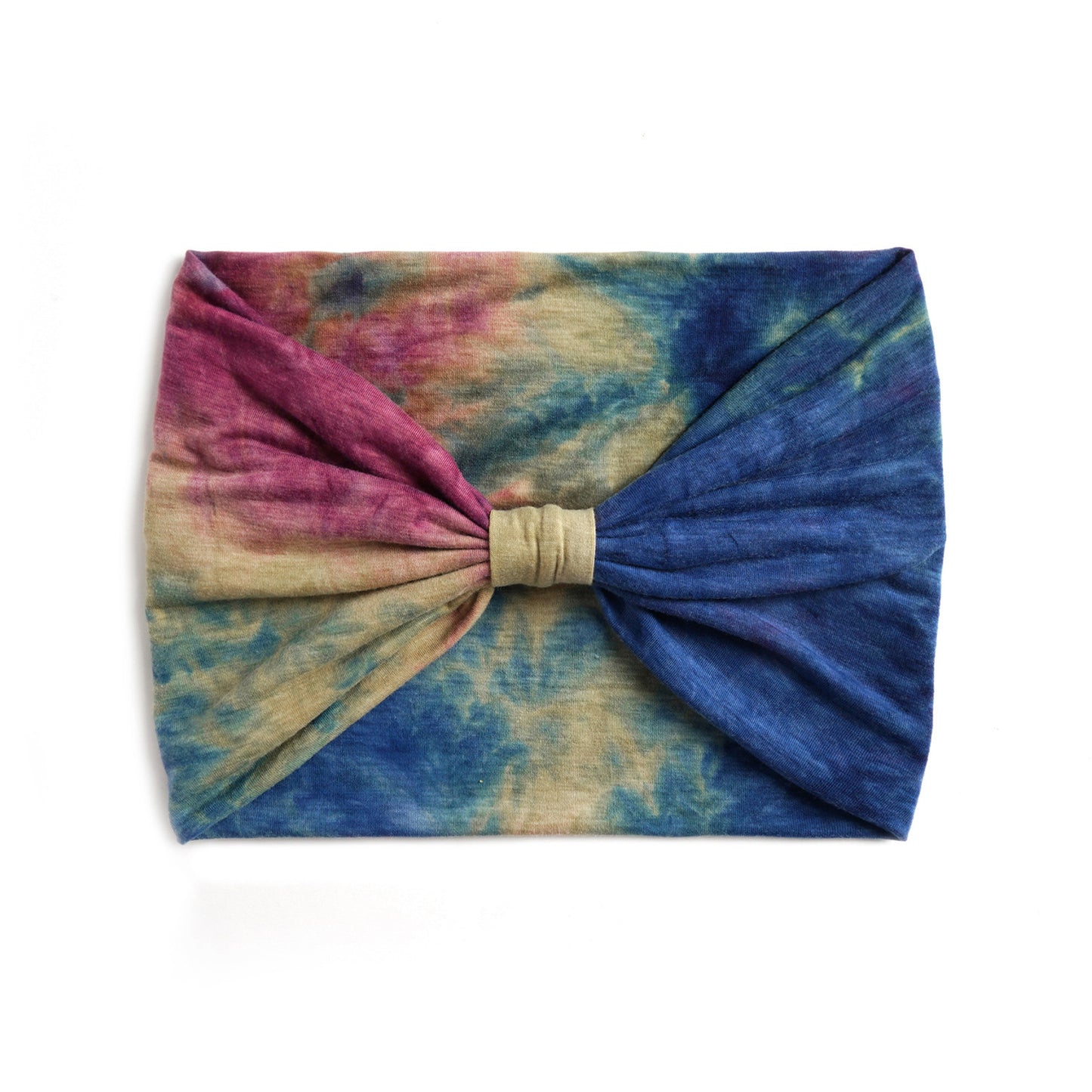 Extra-wide 2-way tie dye print bandanna hair band