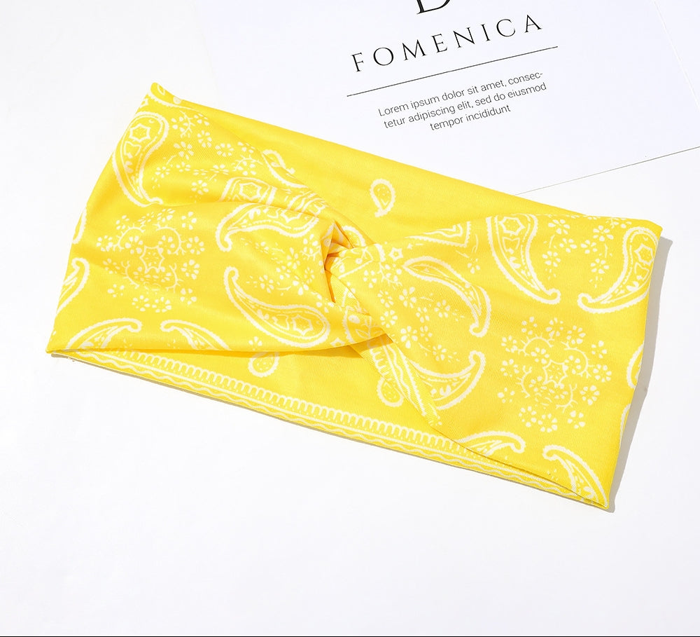 2-way stretch headband in paisley print