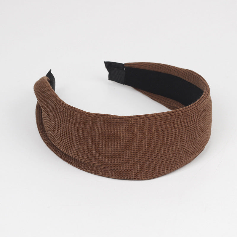 5.5cm-wide plain colours knit fabric headband