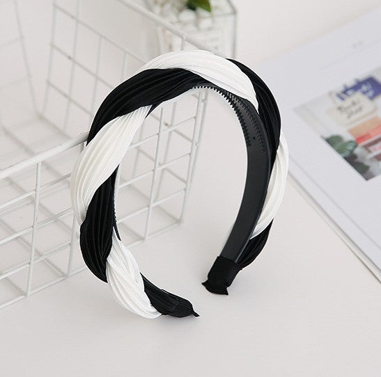 Mixed-colour twist braided headband
