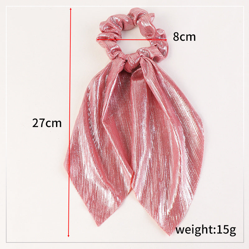 Metallic coloured scrunchies with tail