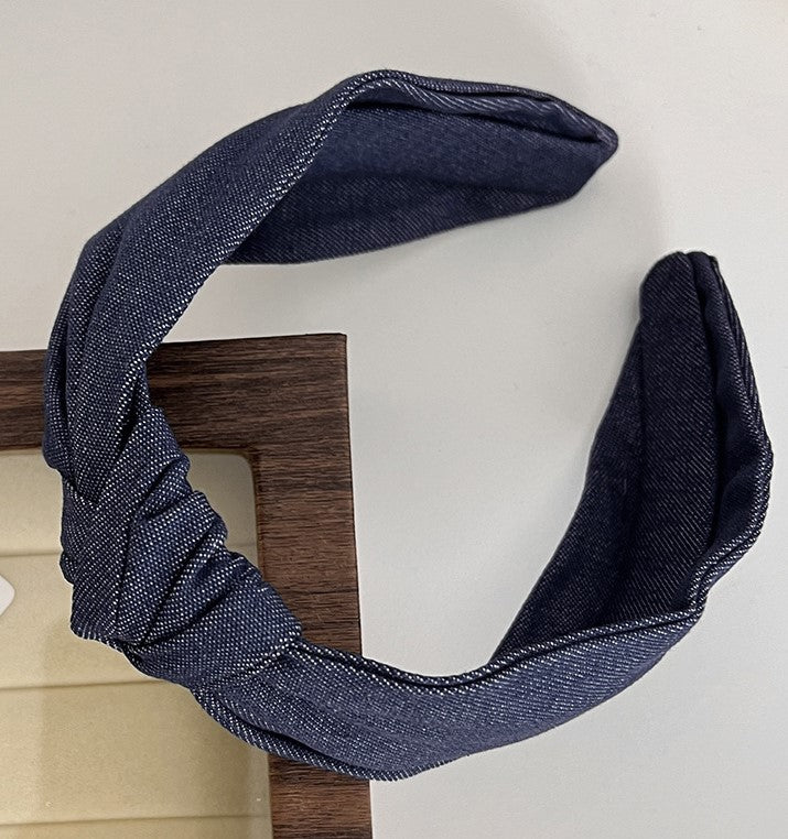 Denim knotted headband
