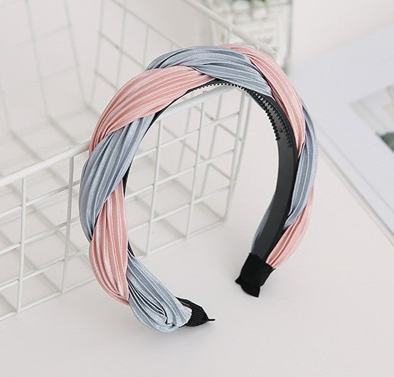Mixed-colour twist braided headband