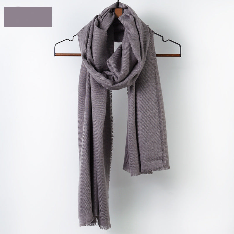 Fringe edged corrugated thick long scarf