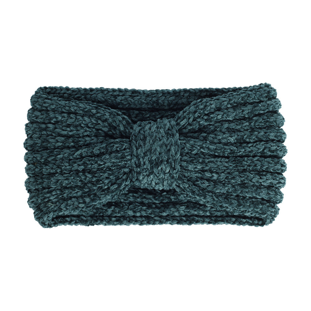 Chenille velvet knotted crochet headband