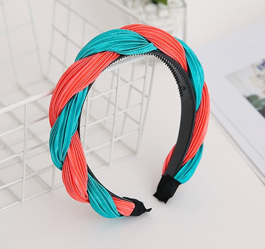 Mixed-colour twist braided headband