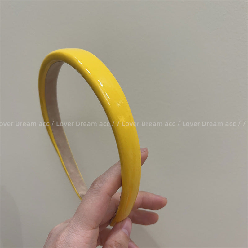 1.8cm-wide glossy leather slim headband