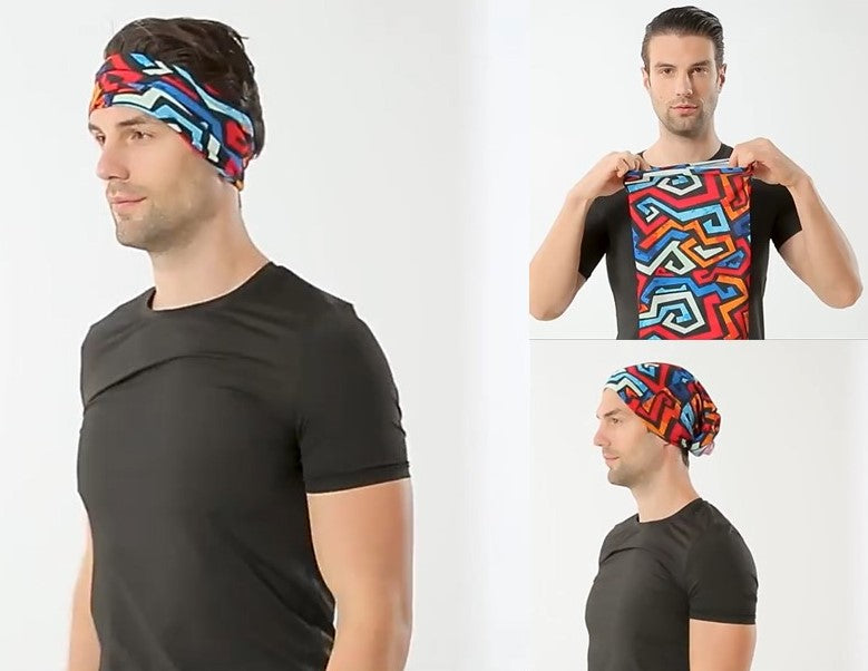 Bulk printed multi-purpose seamless head wrap 10 - 20 pieces
