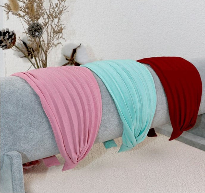 Plain chiffon pleated headband