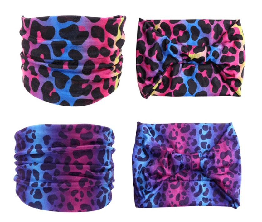 Print knotted bandanna headband in bright colours
