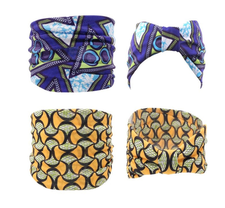 Print knotted bandanna headband in bright colours