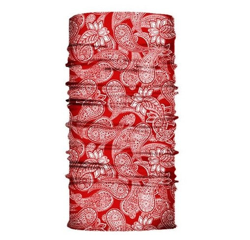 Multi-purpose seamless head wrap in paisley print