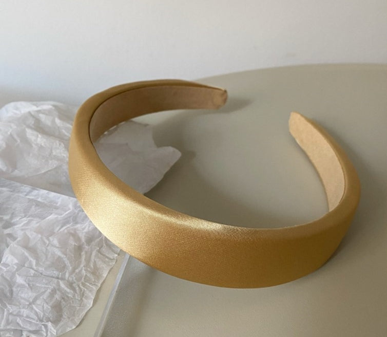 Thinly padded satin headband