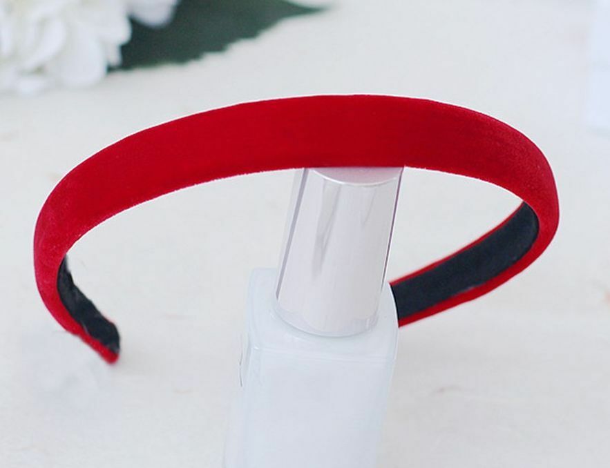 Plain colours slim velvet headband