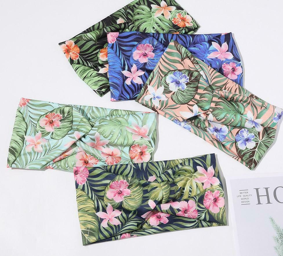 2-way stretch headband in multi-coloured printings