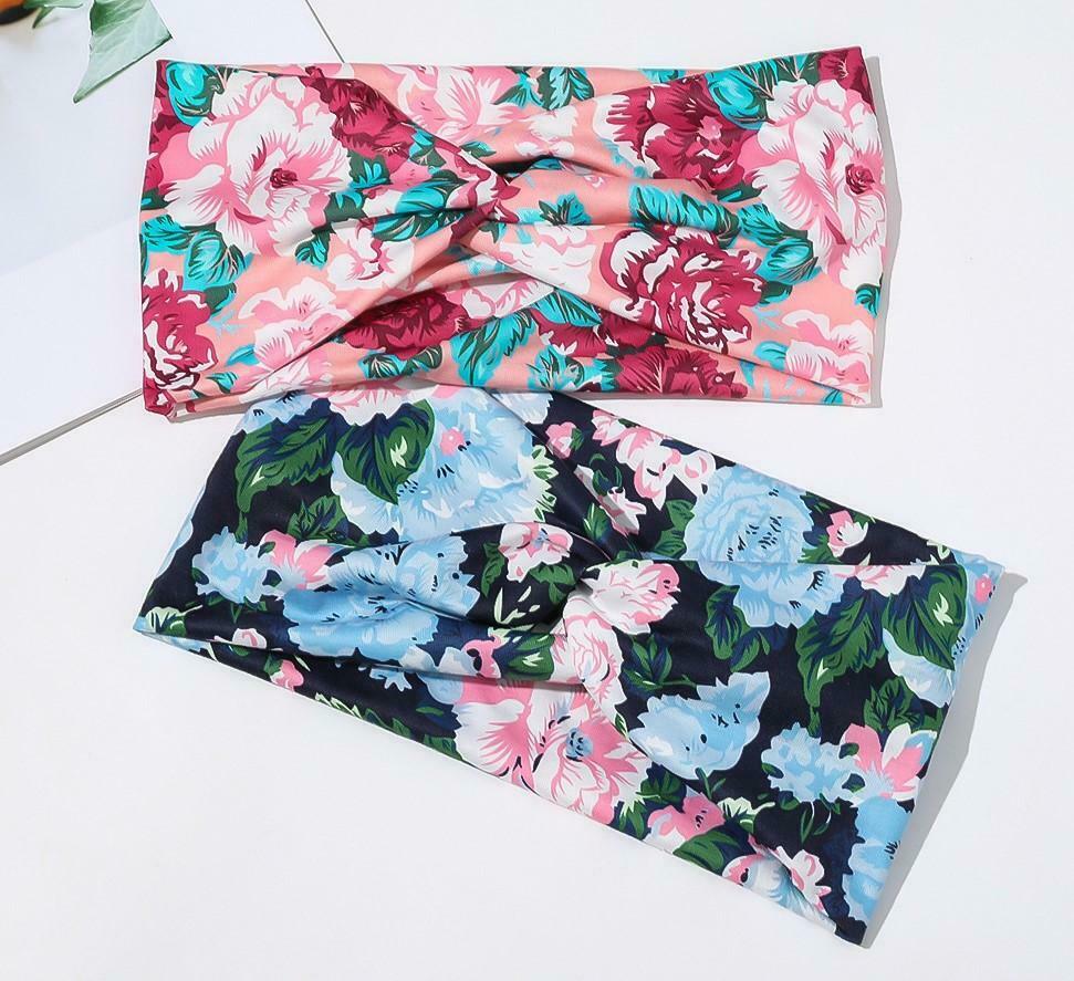 2-way stretch headband in multi-coloured printings