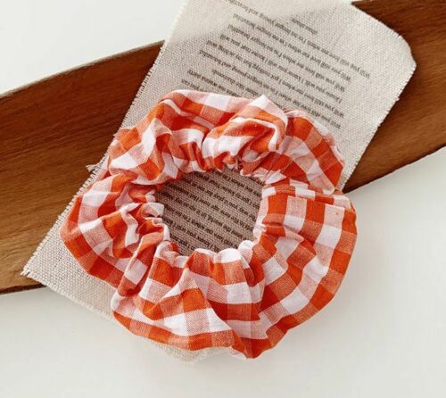 Bright gingham scrunchies