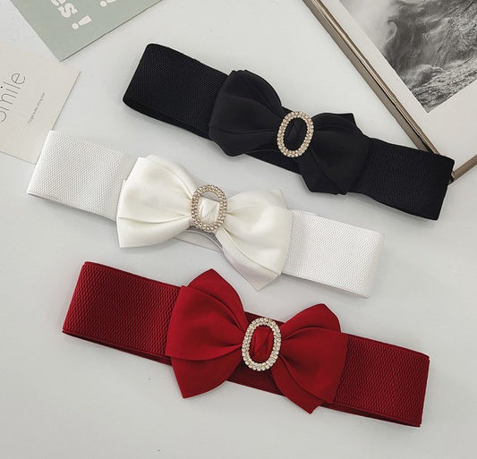 Luxury bow elastic belt