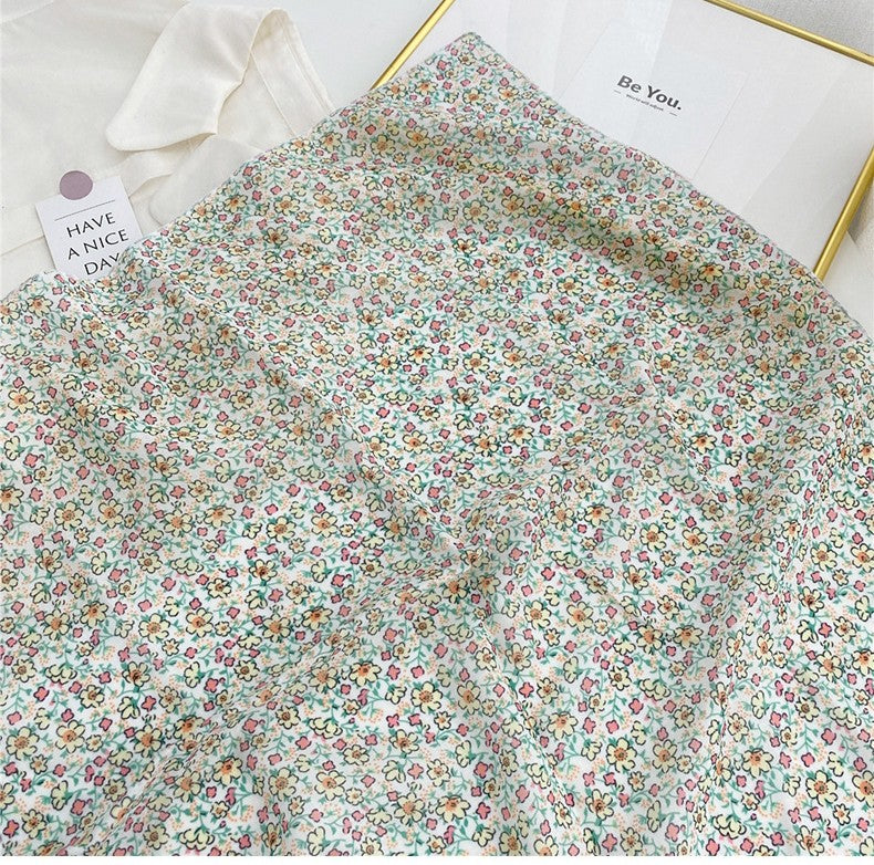 Small flowers print square scarf