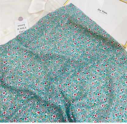 Small flowers print square scarf