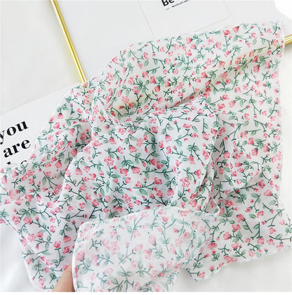 Flowers print square scarf