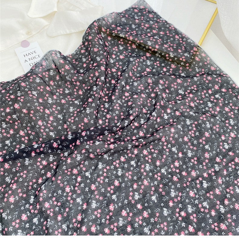 Flowers print square scarf